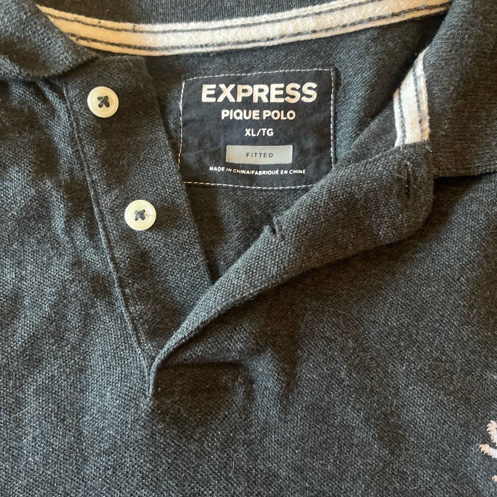 Express Charcoal Pique Polo Shirt